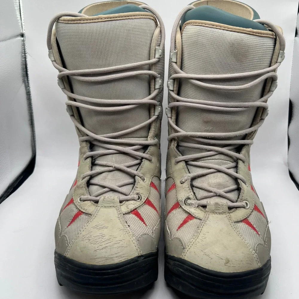 Burton Moto Snowboard Boots Mens 11 Grey Red Lace Up Winter Sports Shoes liner